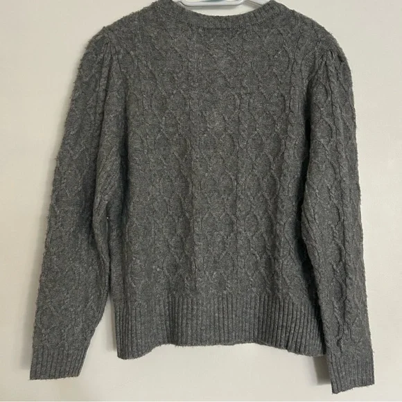 Marled Gray Women's Cardigan Sweater Pearl Details Small Coquette Feminine - Picture 5 of 7